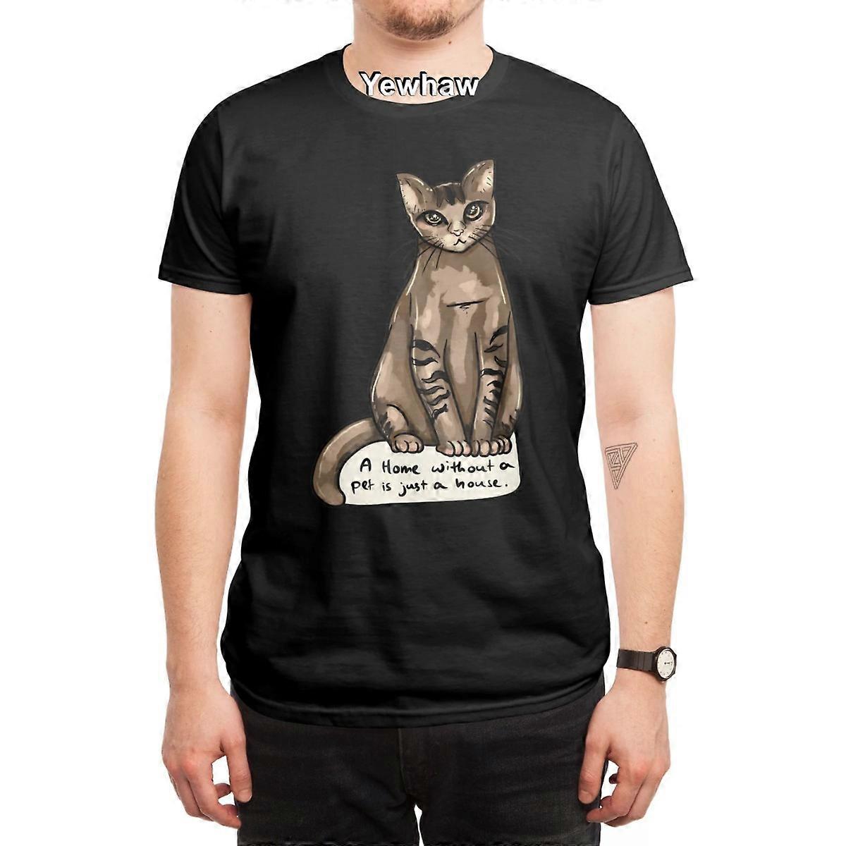 Domov bez domácího mazlíčka je jen dům Tričko kočka ilustrace domácí mazlíček citát mourovatá kočka ručně kreslené umění digitální ilustrace