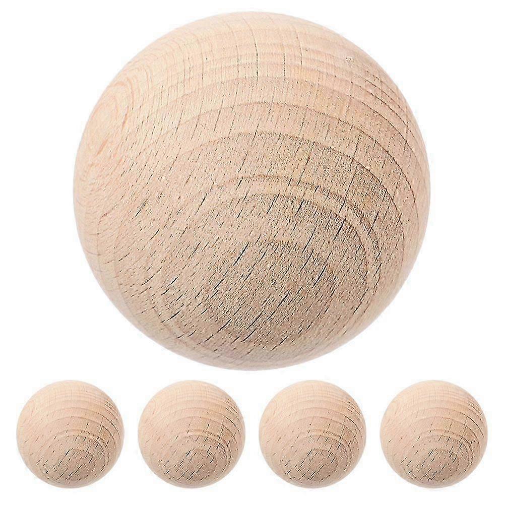 5 قطع كرات كروكيه خشبية استبدال كرات الكروكيه في الفناء الخلفي لألعاب العشب في الهواء الطلق كرات خشبية غير مكتملة للصياغة والطلاء