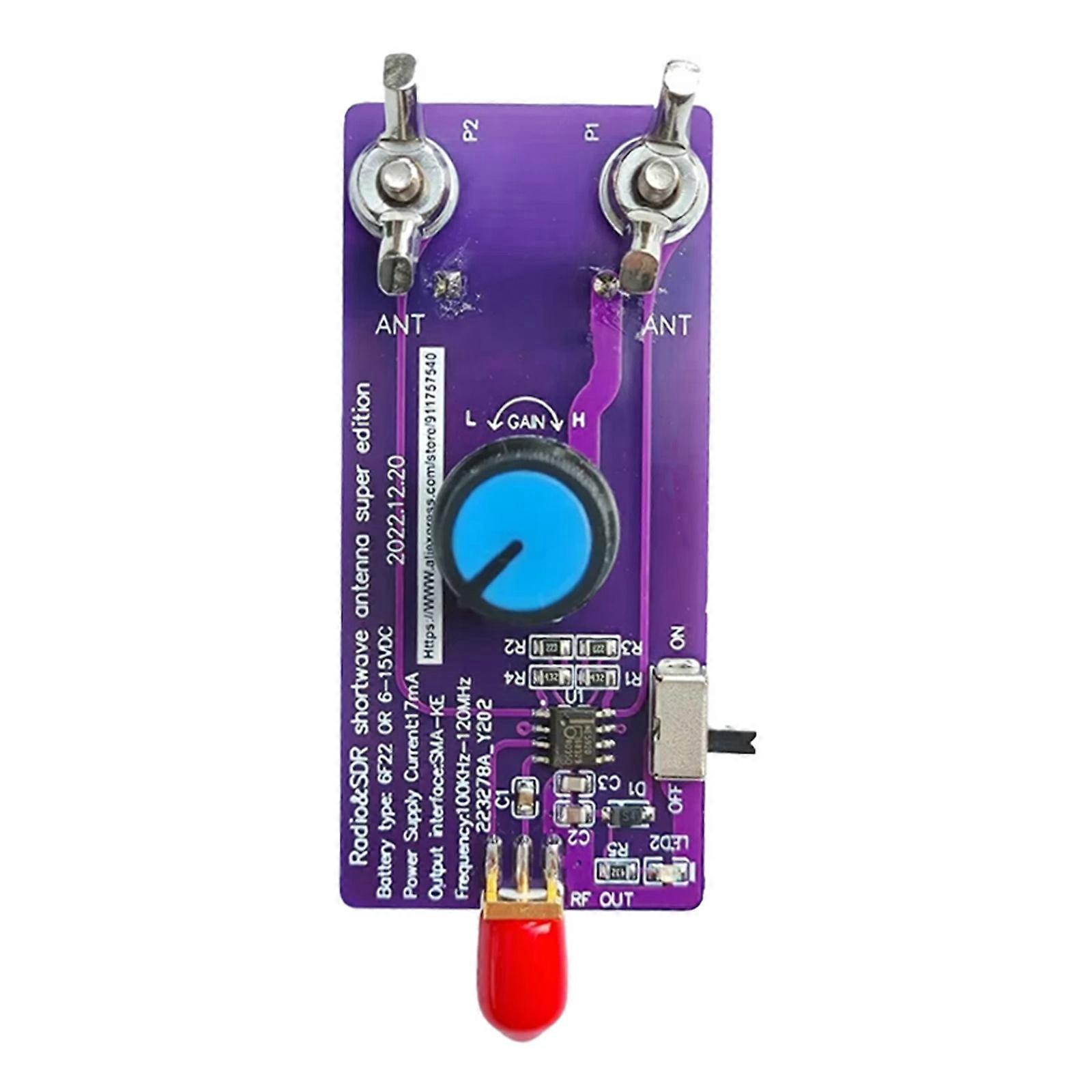 40dB Gains 100kHz-120MHz Wideband Active Small Antennas AM VHF UHF Receiver Radio Broadband Antennas Multicolor