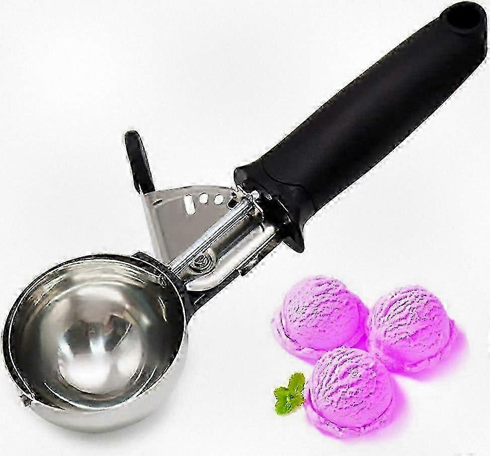 Stainless Steel Trigger Ice Cream Scoop, Ergonomic Ice Cream Scooper with Comfortable Handle