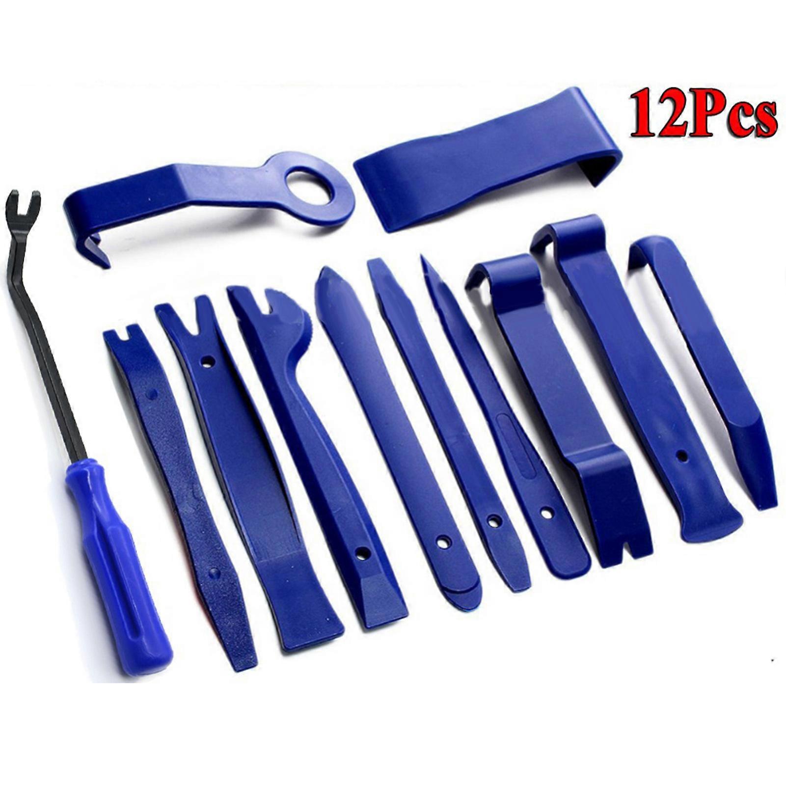 Panel clip remover kit for auto trim with 12 tools