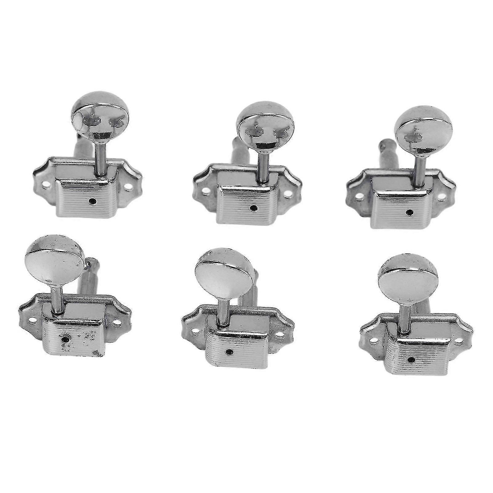 6Pcs Guitar String Tuning Peg Metal Tuner Key Machine Head Set Kit for Acoustic Electric Silver