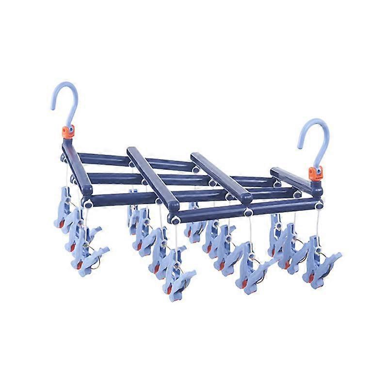 Plastic Folding Multi Head Drying Rack Multi Clips Socks Underwear Hanger Windproof Multifunctional