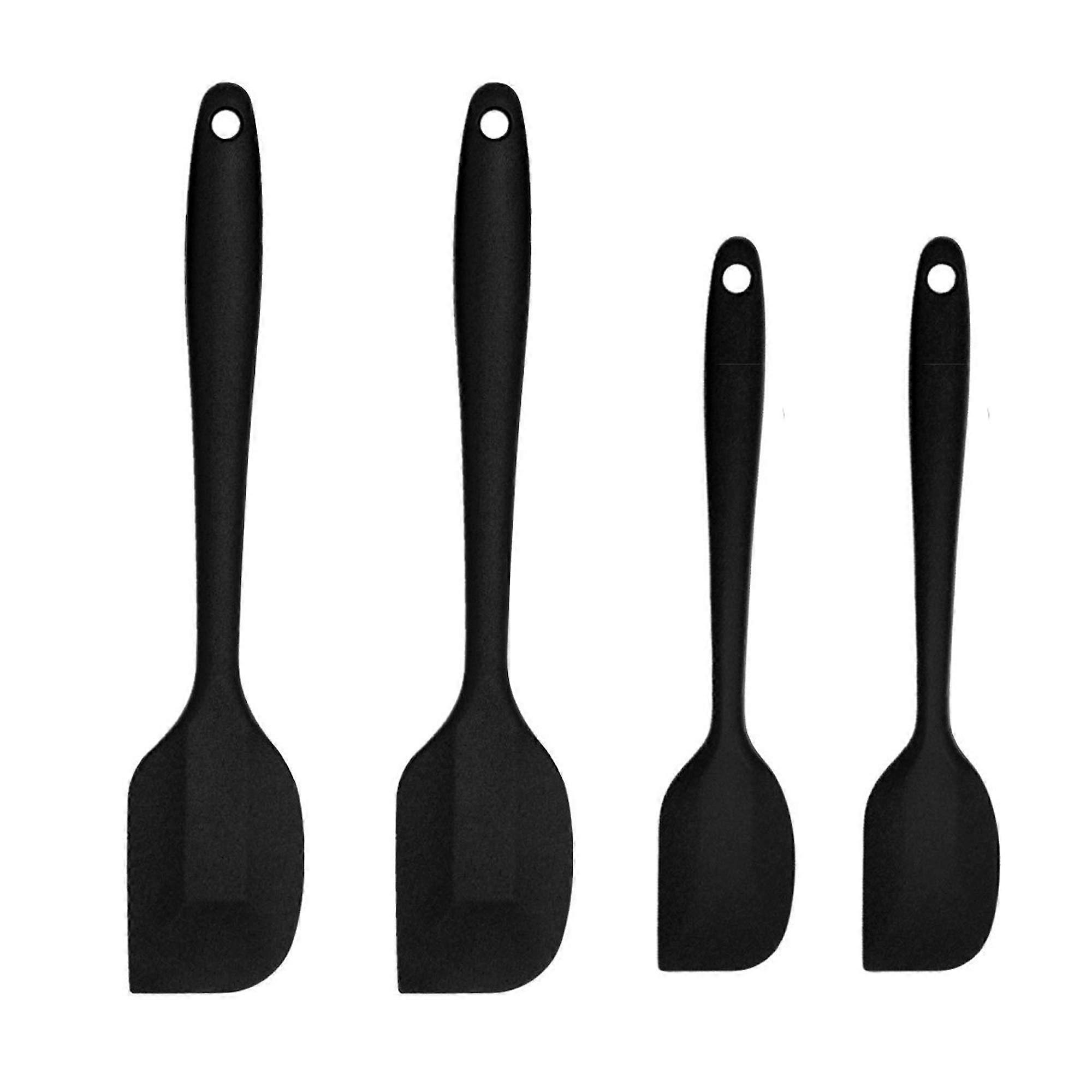 Silicone Dough Scraper Set 4 Pack with Steel Core Flexible Spatulas and Baking Brush for Kitchen
