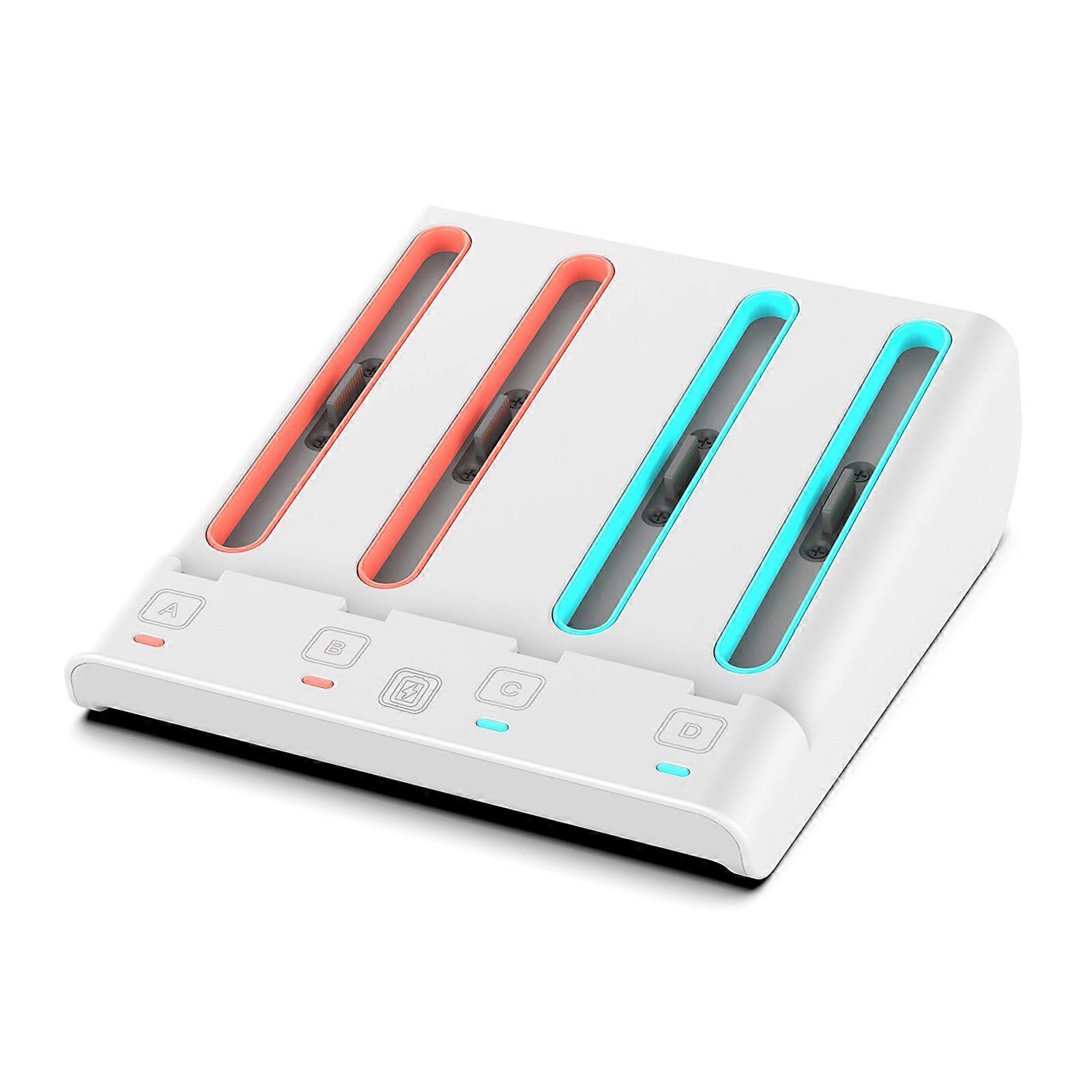 4 Port Charging Dock For Game Controller Power Delivery Charging Docking Station Stand Dock with LED Display Light Multicolor