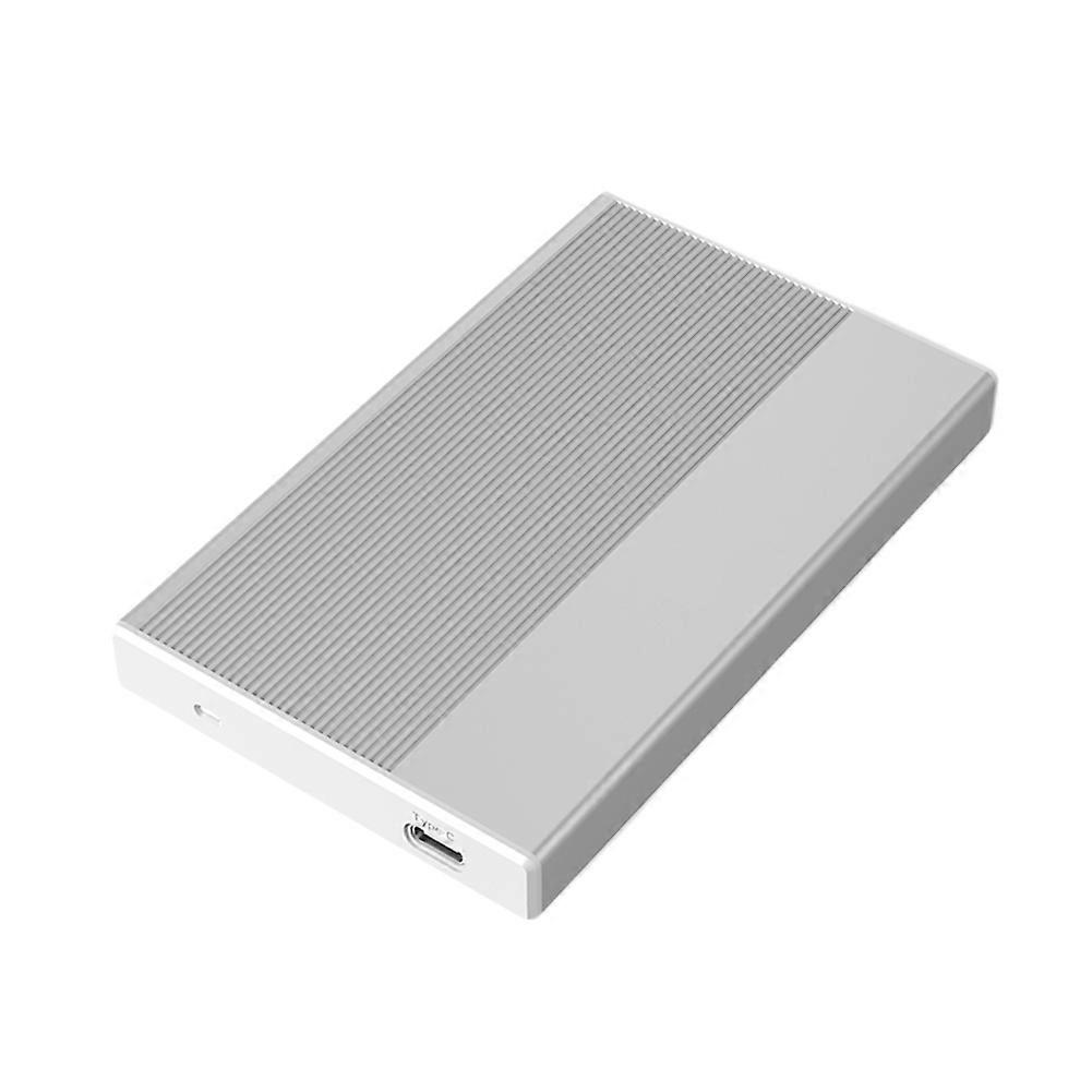 jixopn 2.5In Portable Hardisk Box Plug and Play Support 4TB for Computer(Silver Type-C)