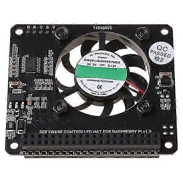 6.5x5.7cm Portable HAT RGB cooling hat with fan for Raspberry Pi 4B/3B+/3B