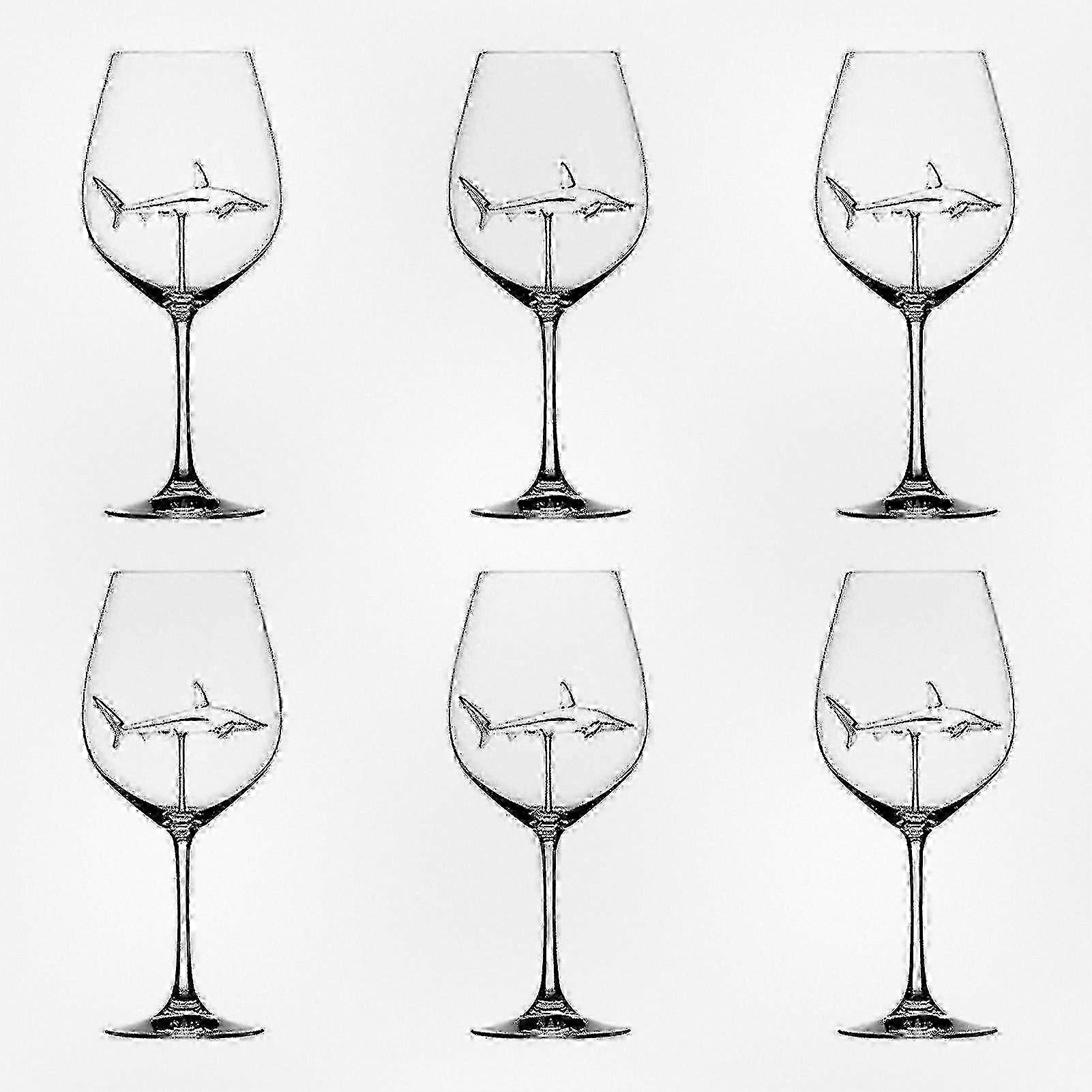 Clear Glass Goblet with Shark Design for Red Wine - Perfect for Home Bar and Party Use