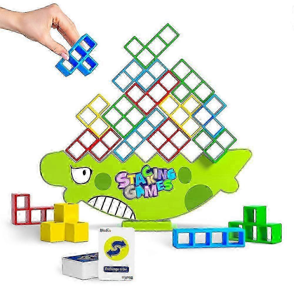 64PCS Tetra Tower Balance Stacking Games for 2+ Players Stack Attack Building Tower Game