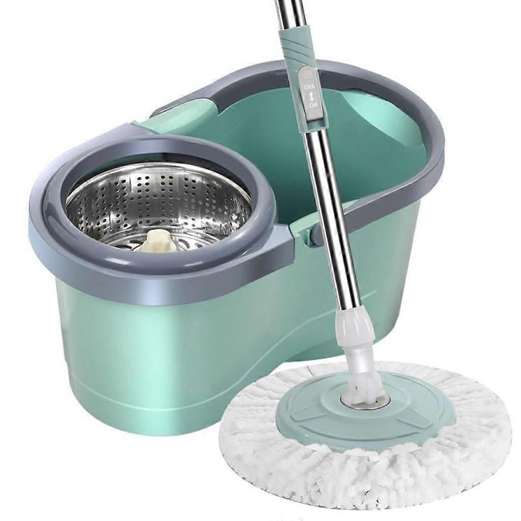 Spin Mop Cleaning System with Automatic Water Wringing and Rotating Dry Bucket 46cm for Home Floors