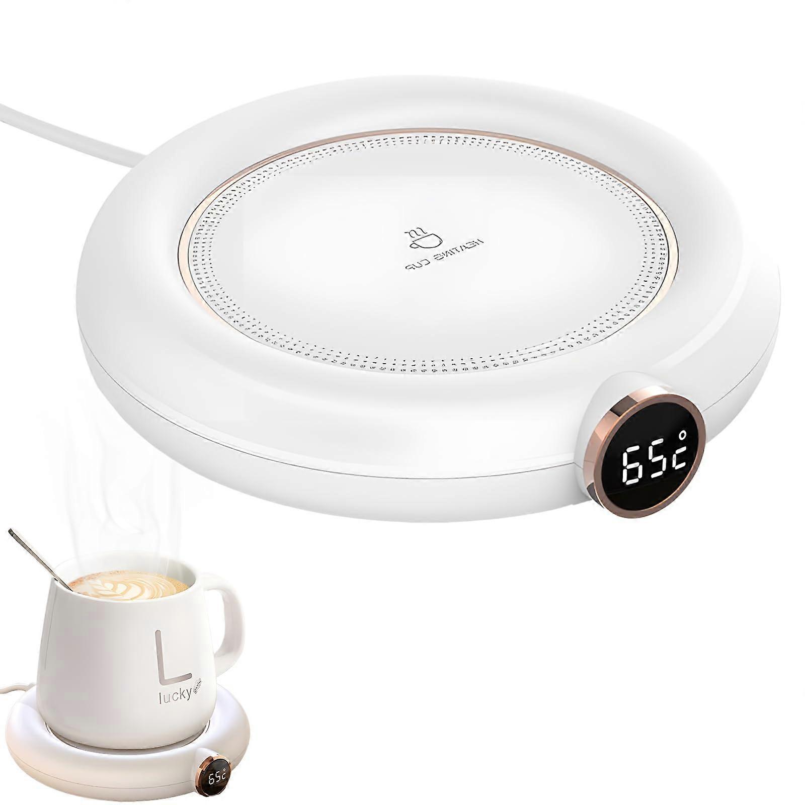 Coffee Mug Warmer with Adjustable Temperature, USB Powered Desk Cup Heater with Auto Shutoff, White