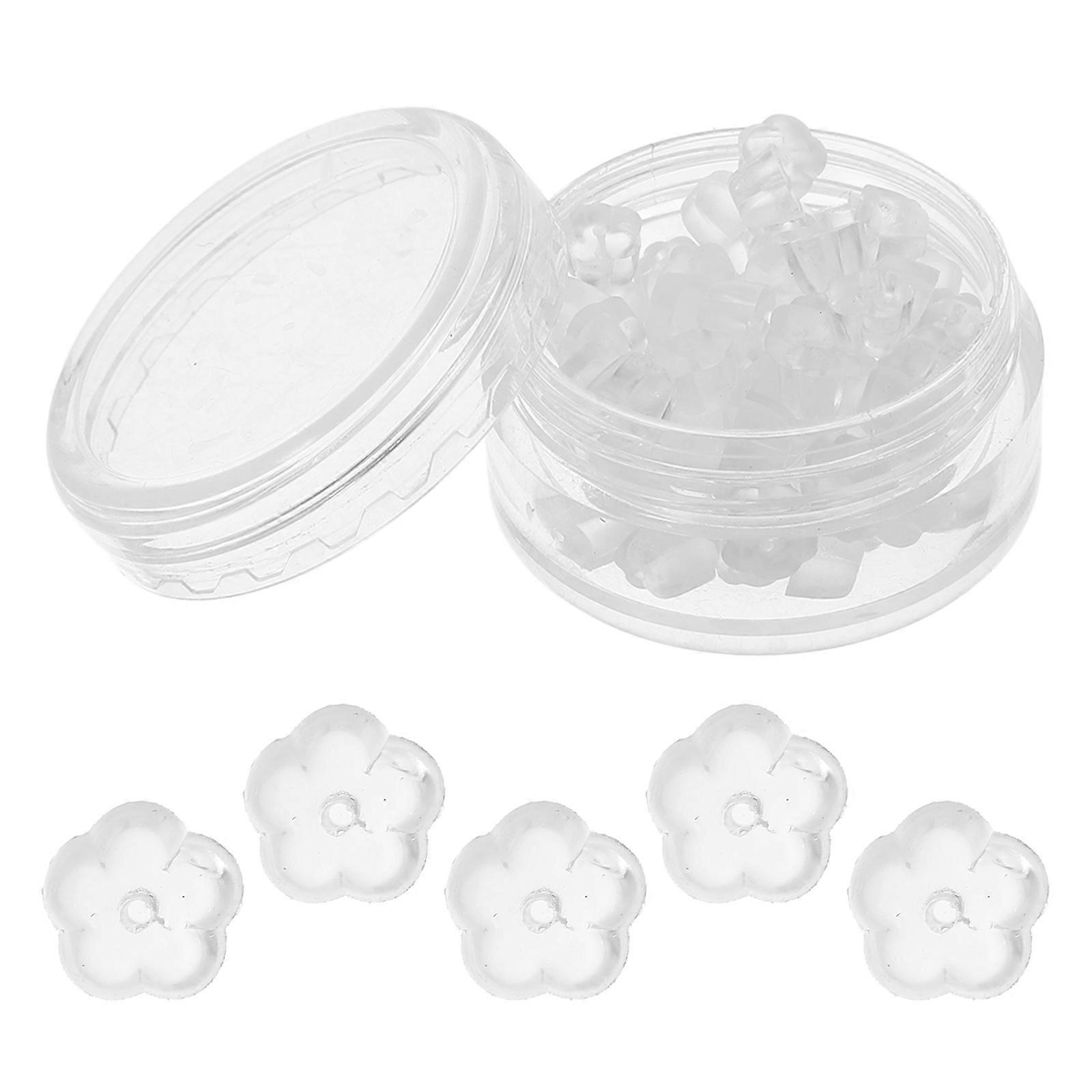 Ear Ring Plugs Clear Silicone Earring Backs for Locking 50Pcs Set