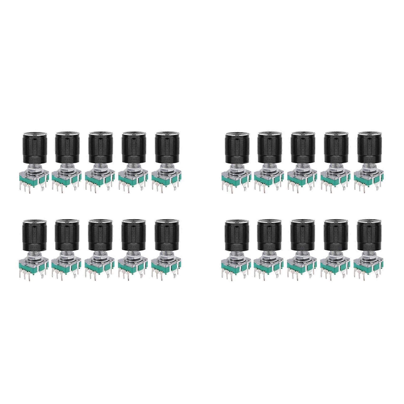 (7 Pin 20MM)20 PCS 360 Degree EC11 Rotary Encoder Code Switch Digital Potentiometer with Caps