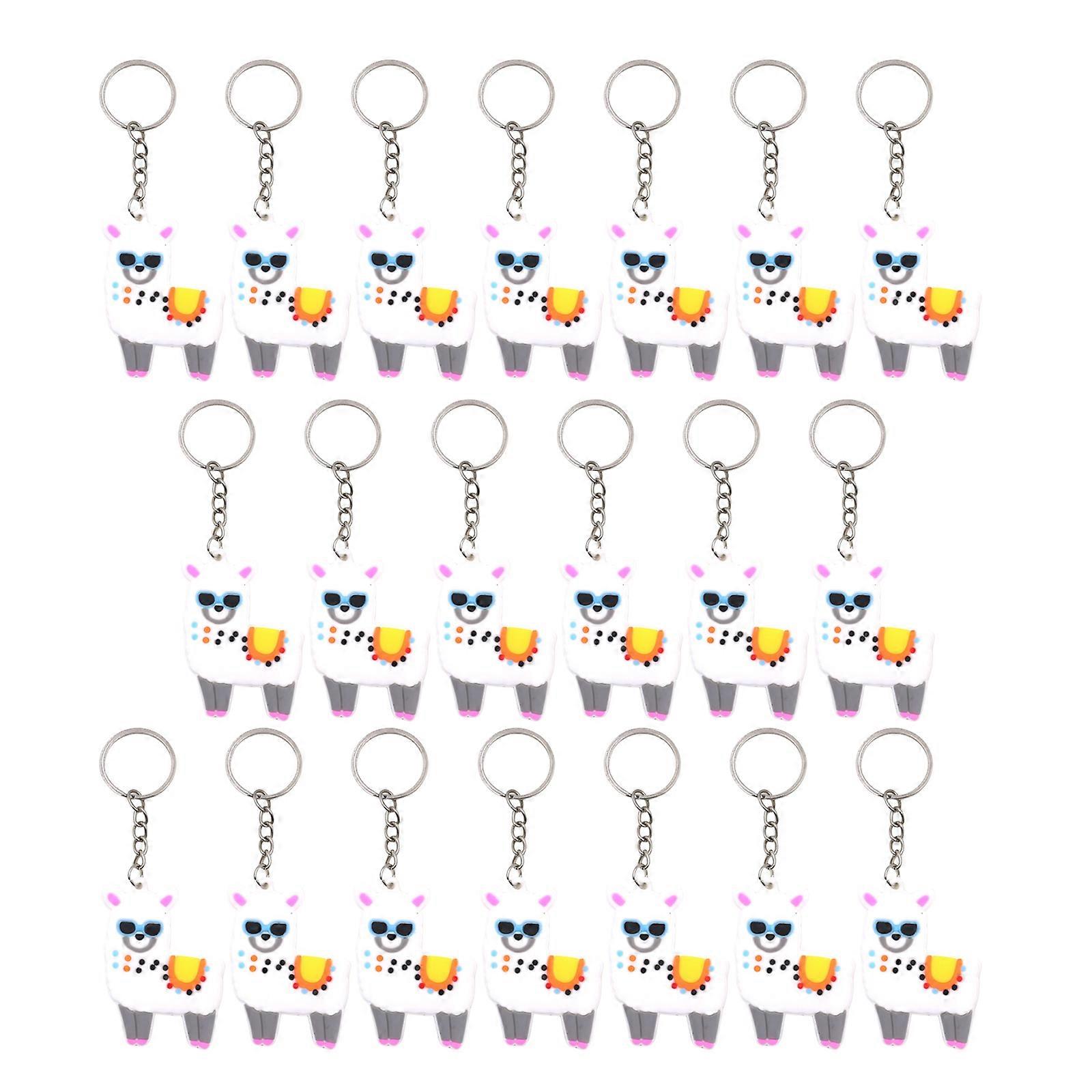 20Pcs Alpacas Key Holders Soft PVC Cartoon Alpacas Party Supplies Unique Key Accessories Suitable for Own Use and Gifts Multicolor