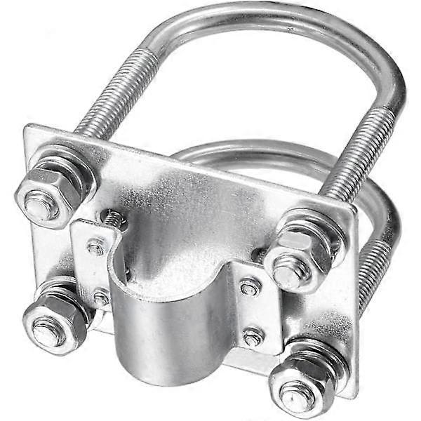 Antenna Mast Clamp Bracket with U-Bolts, Anti-Rust, Compatible with LoRa, Helium Miner, WiFi, 4G Antennas, L Silver