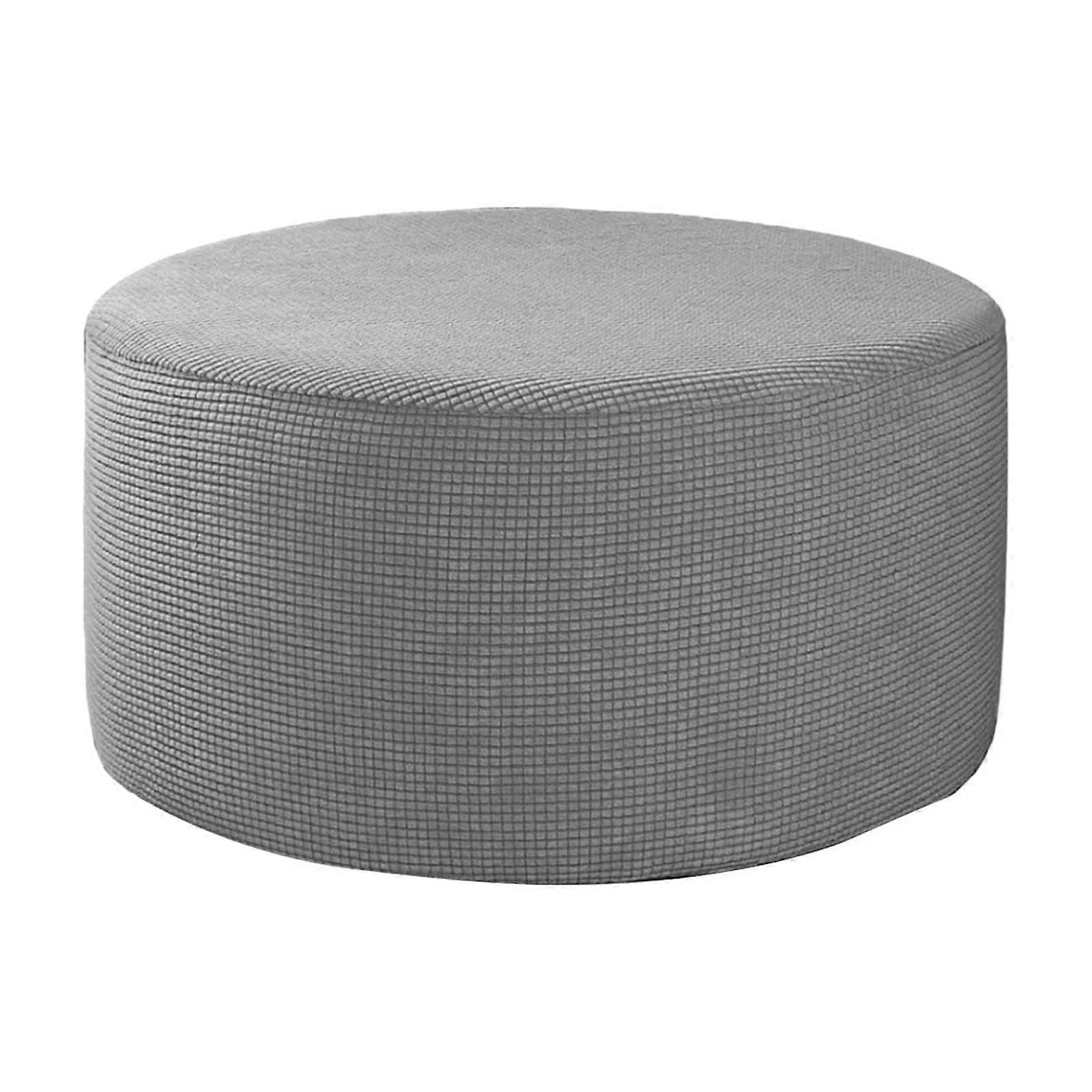 CHENZERO Thickened Simple Solid Color Round Low Stool Ottoman Cover Elastic Full Cover Sofa On Sofa Cover Seat Cushion Breathable