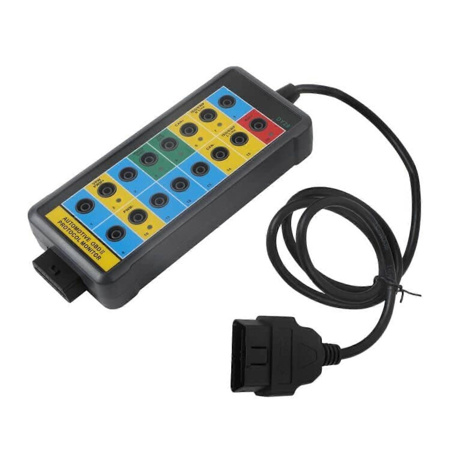 OBD2 Breakout Box Diagnostic Tool with LED Pin Indicators for Quick Automotive Signal Monitoring