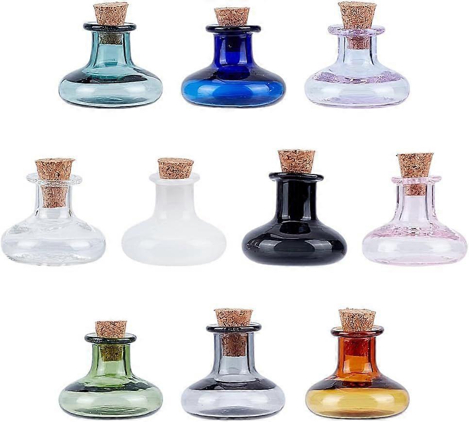 10Pcs 3ml Mini Glass Bottles Jars with Cork Stoppers 10 Colors Small Wishing bottles Colorful Tiny Spell Jars Little Cute Glass Bottles Drifting Bottl