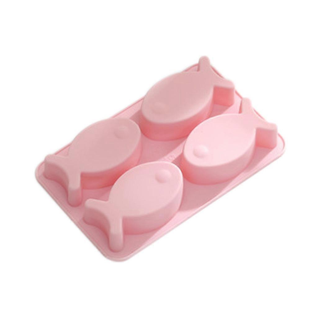 4 Grids Fish Ice Cube Tray Silicone Mold for Cake Decorating Tool 3Pcs