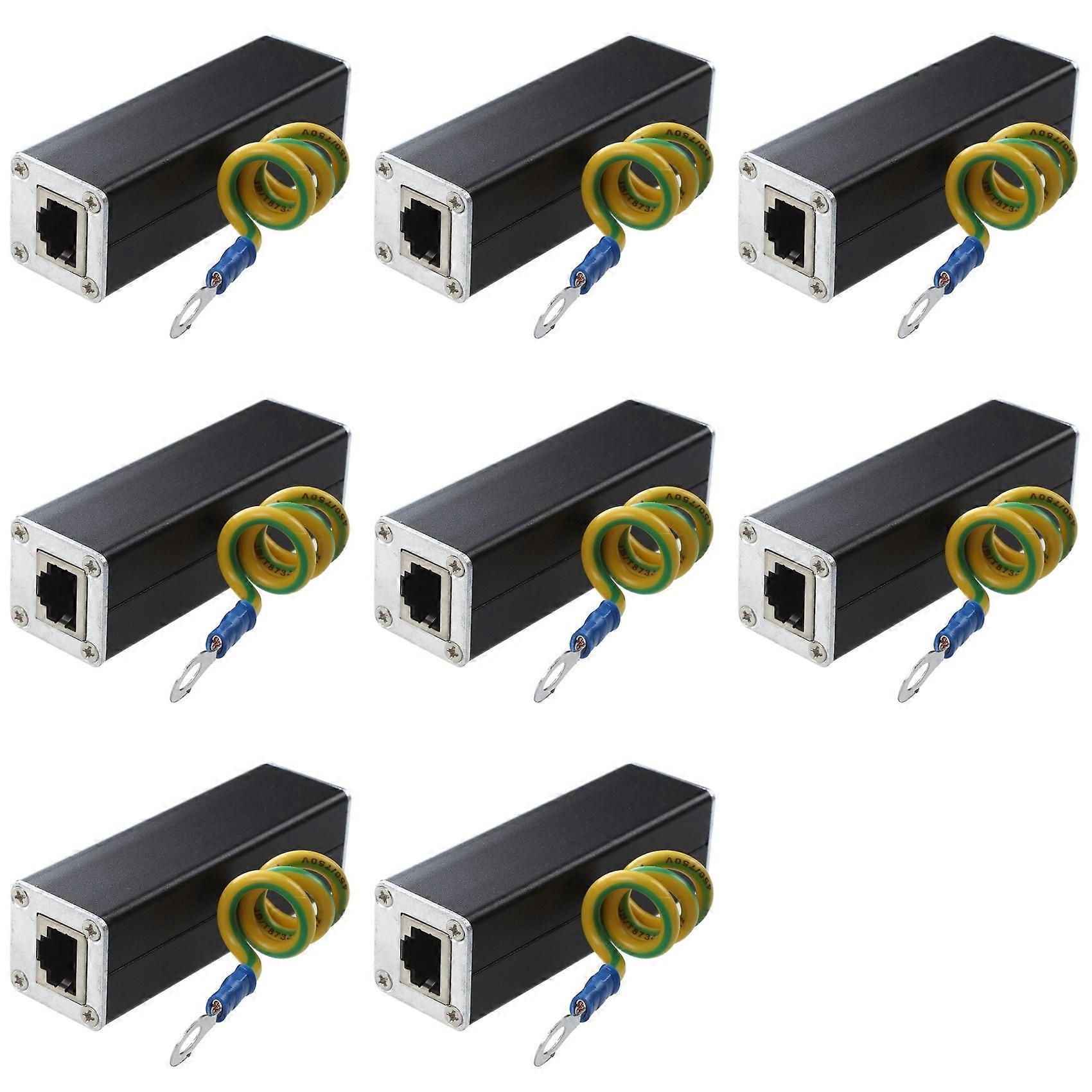 8X RJ45 Plug Ethernet Network Surge Protector Thunder Arrester 100MHz