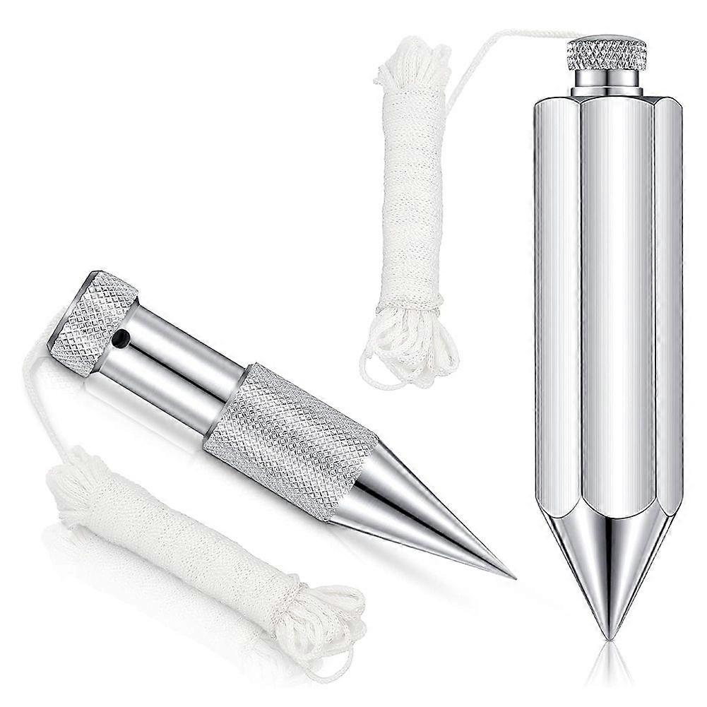 Hexagon Steel PlumbBob,2 Pcs Plumb Bobwith String 8 Ounce,5 Ounce Plumbbob Weight for Construction CarpenterSurveyor