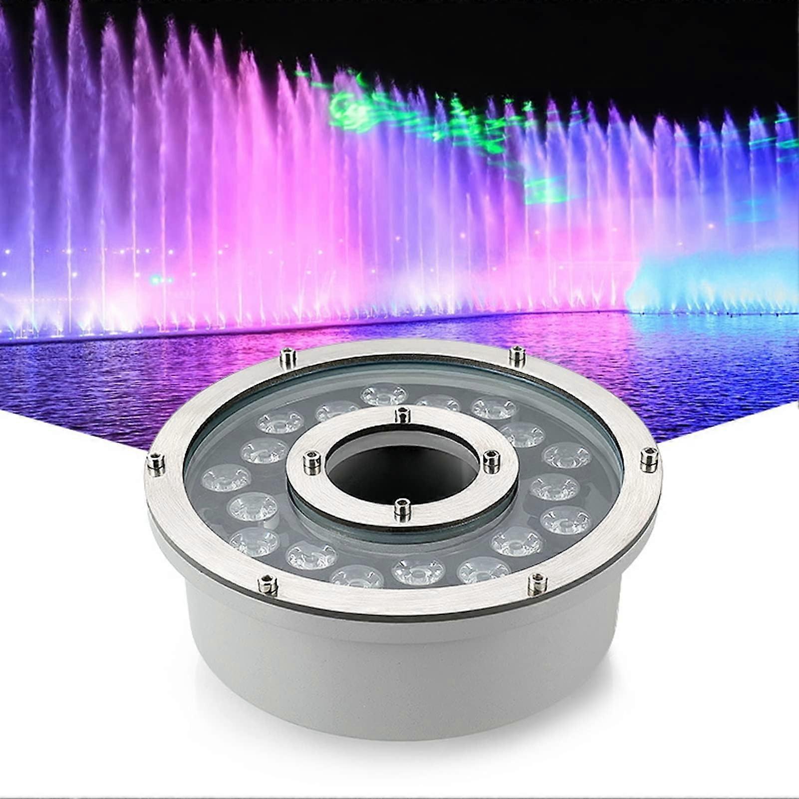 Underwater LED Fountain Light RGB Stainless Steel IP68 Waterproof Color Changing Low Voltage 9W