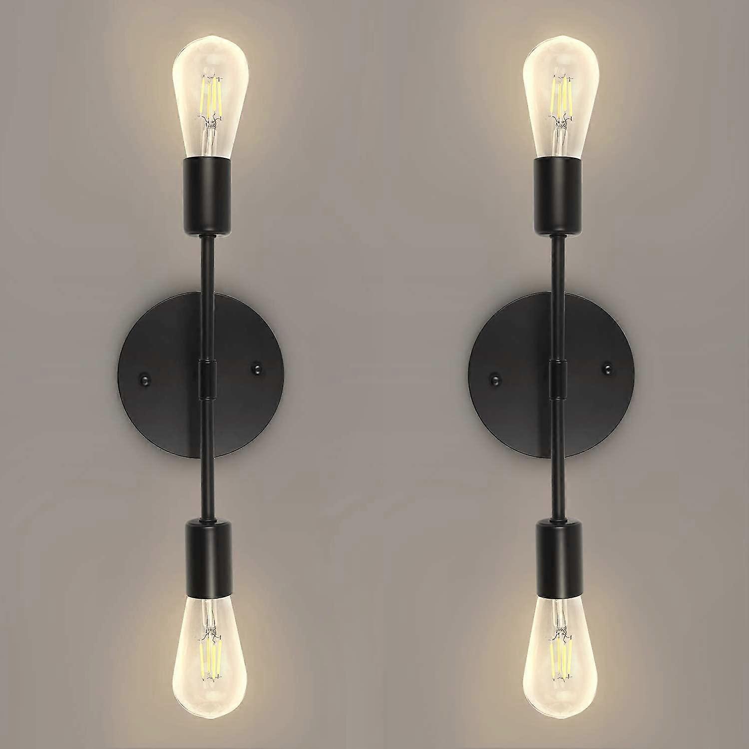 Black Industrial Bathroom Vanity Light 2 Pack, Modern Farmhouse Wall Sconce Up or Down E26