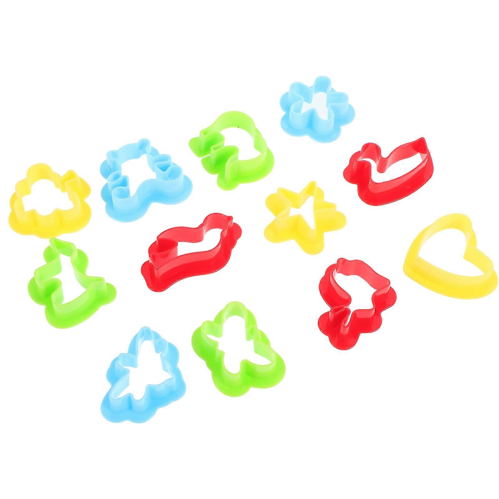 DIY Colored Clay Cutter Set with 12Pcs Plastic Embossing Tools for Kids
