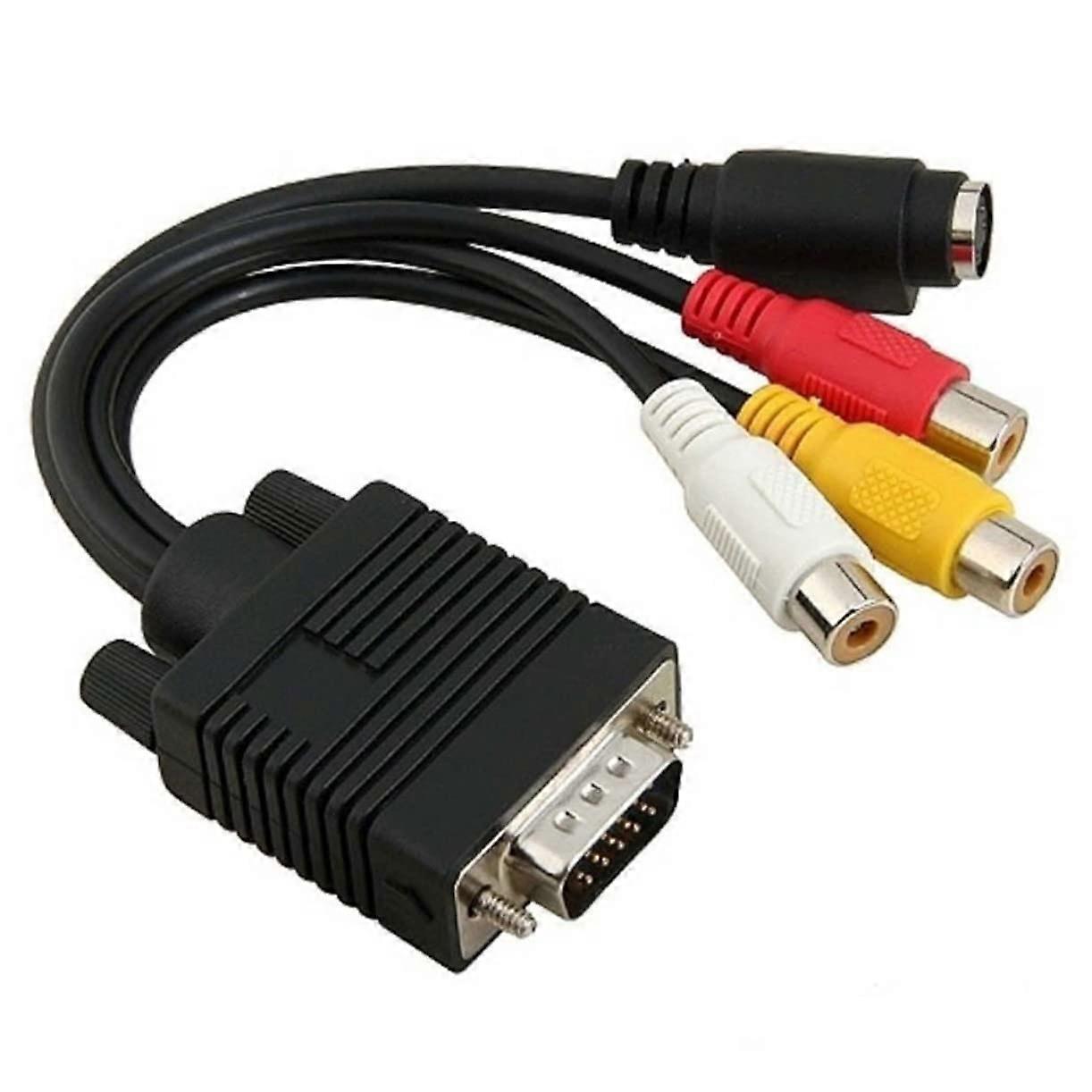 Vga to S Video Converter Cable Pure Svga Adapter TV Out Monitor And Projector Compatible