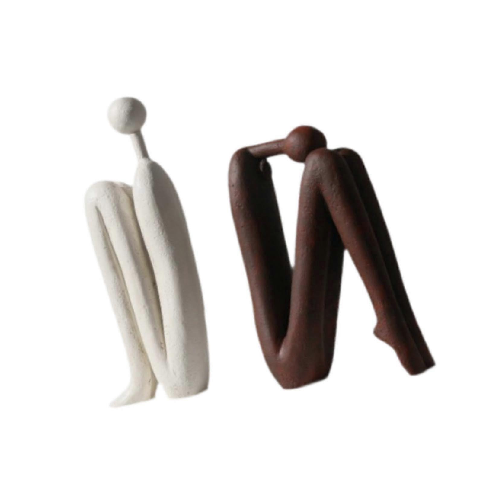 Modern Abstract Resin Bookends and Decorative Sculptures for Bookshelf Desk Home Office Decor