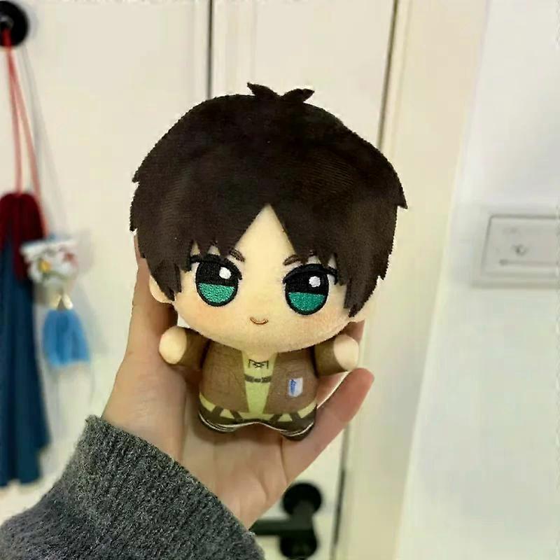 10cm Anime Shingeki No Kyojin Attack on Titan Eren Jaeger Cosplay Cartoon Maumet Charm Puppet Keychain Fluffy Dolls Keyring Gift