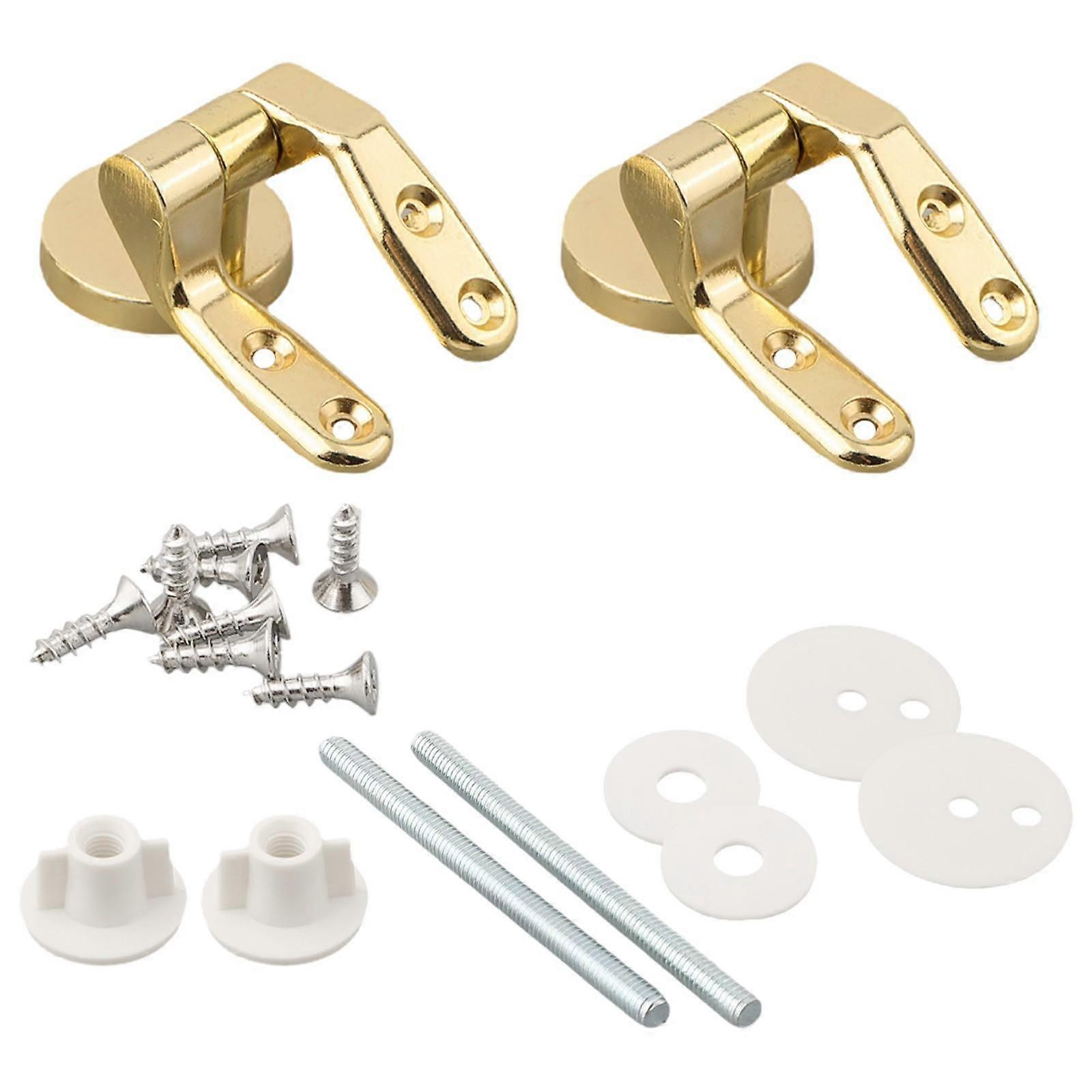 Functional Gold Toilet Hinges Complete Set with Rust Resistant Material