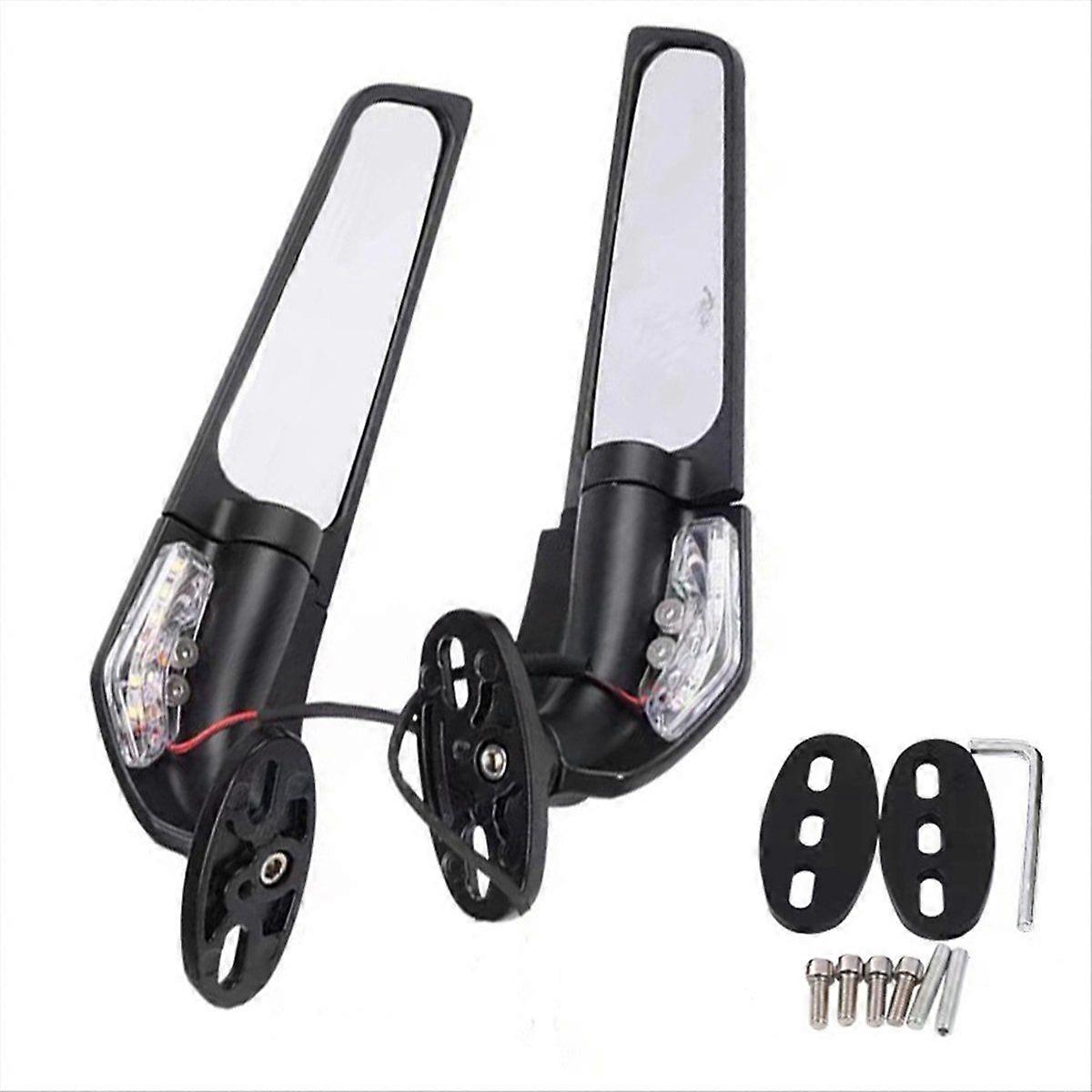 Motorcycle Rearview Mirror with Light Mirror Parts Adjustable Spoiler Reverse Mirror Modified