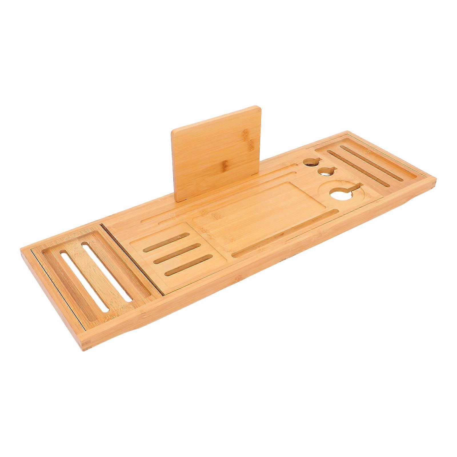 Bamboo Bathtub Organizer Tray for Bath Use Nonslip Bath Accessory