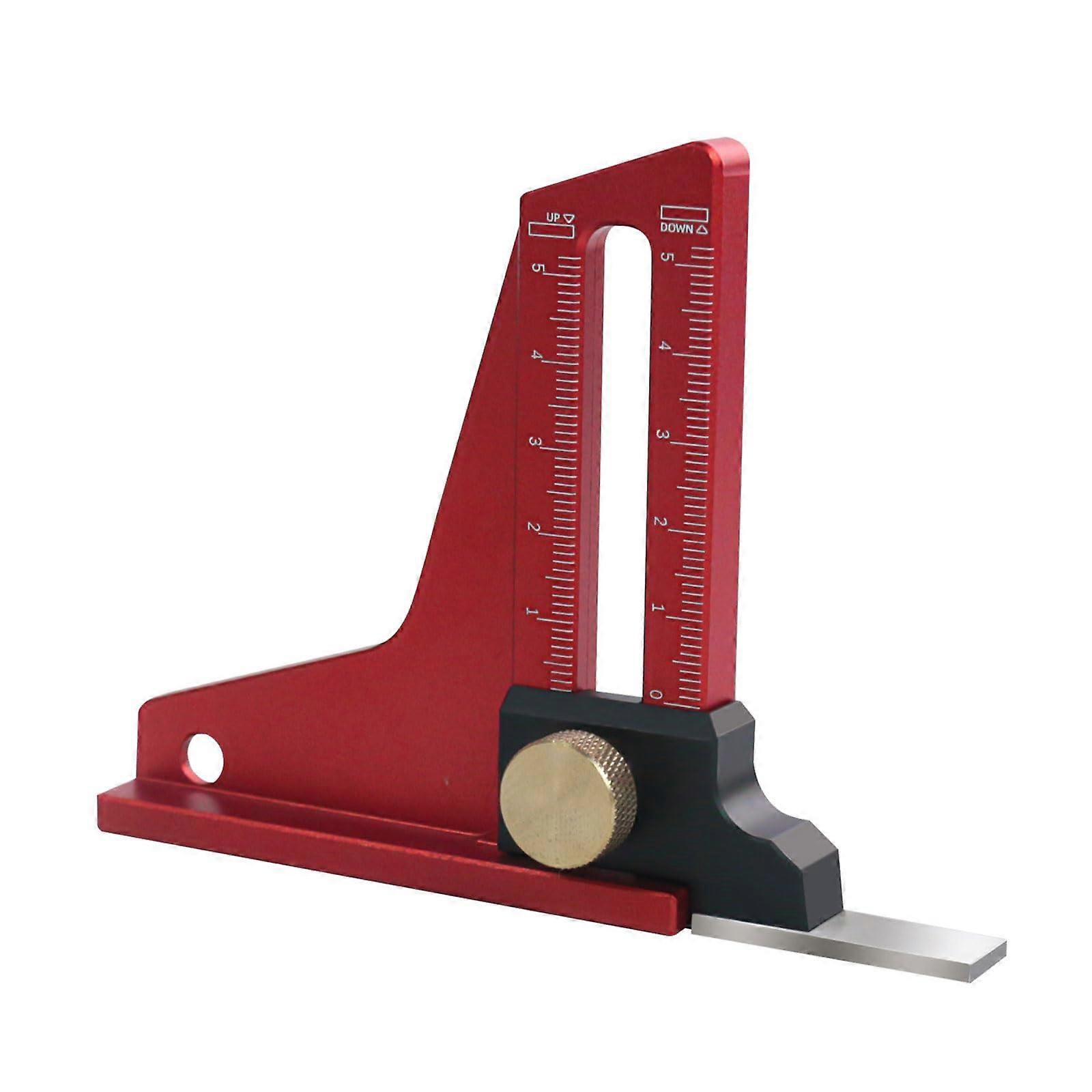 Woodworking Depth Gauge Aluminum Height Measuring Tool with Clear Scale and Precise Adjustment