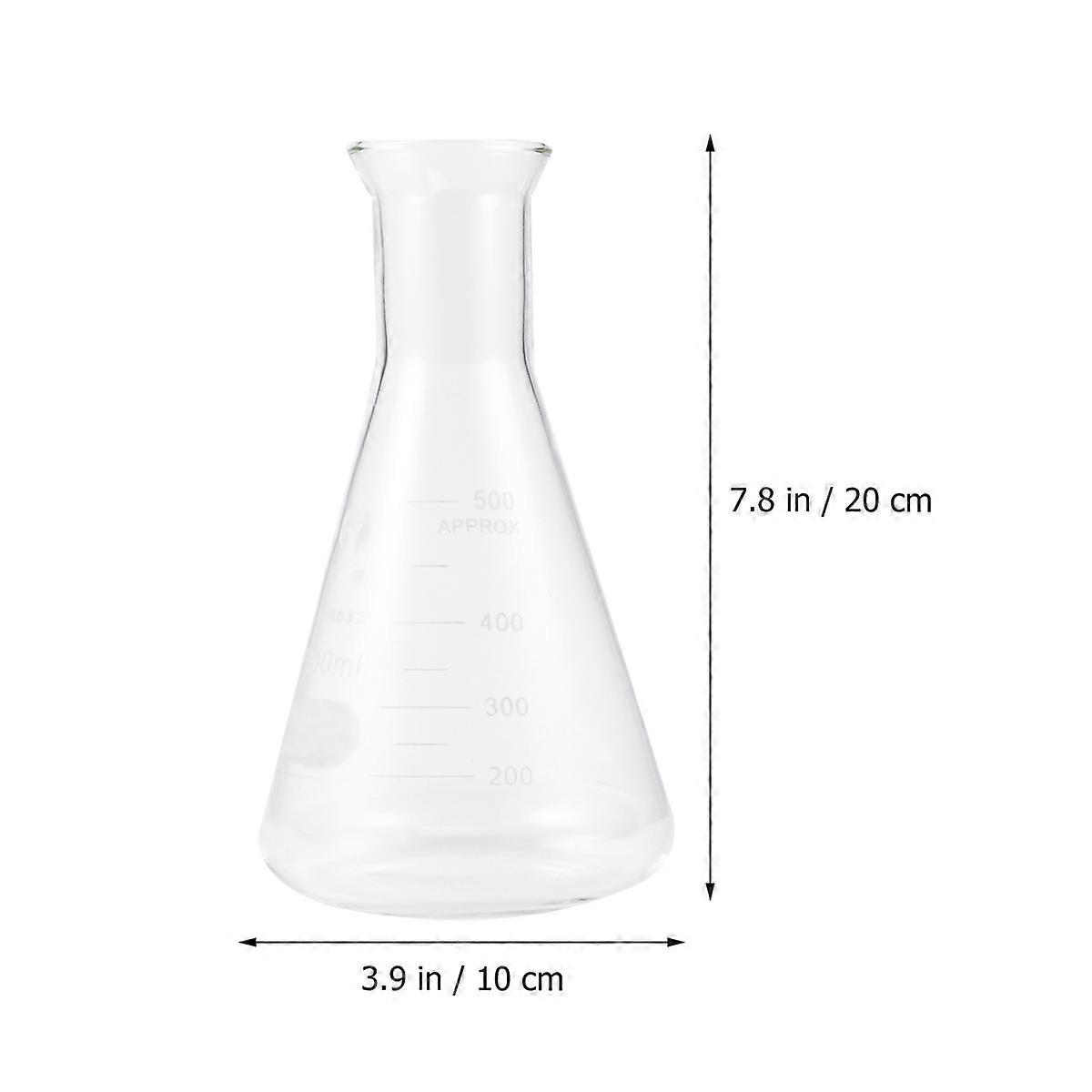 Conical Flask Glass Flask for Laboratory Storage Use 1Pcs with Cork