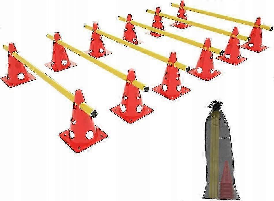 6x Obstacle Set Coordination Training With 12 Cones + 6 Prats 26s