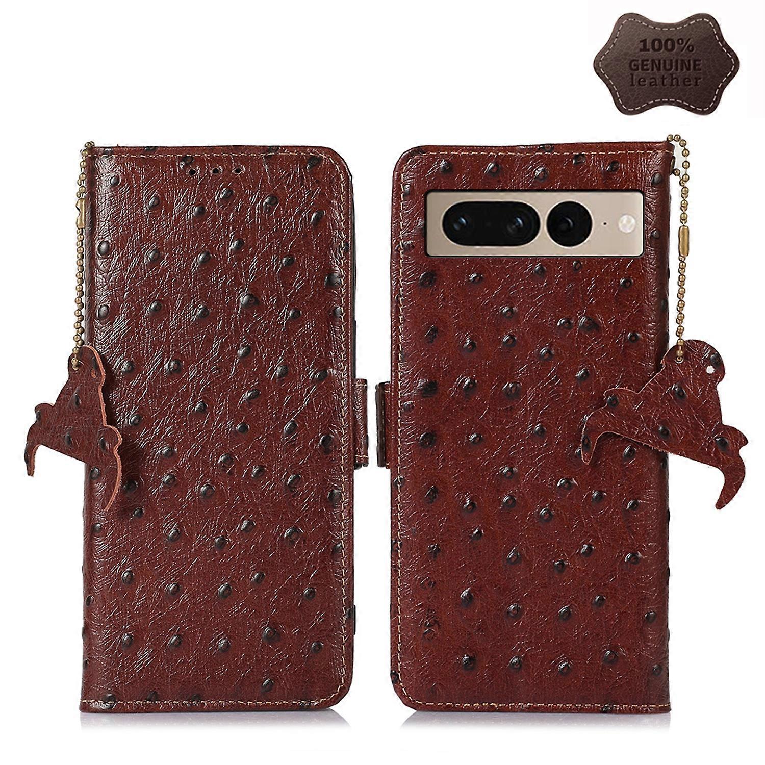 For Google Pixel 7 Ostrich Pattern Leather RFID Phone Case