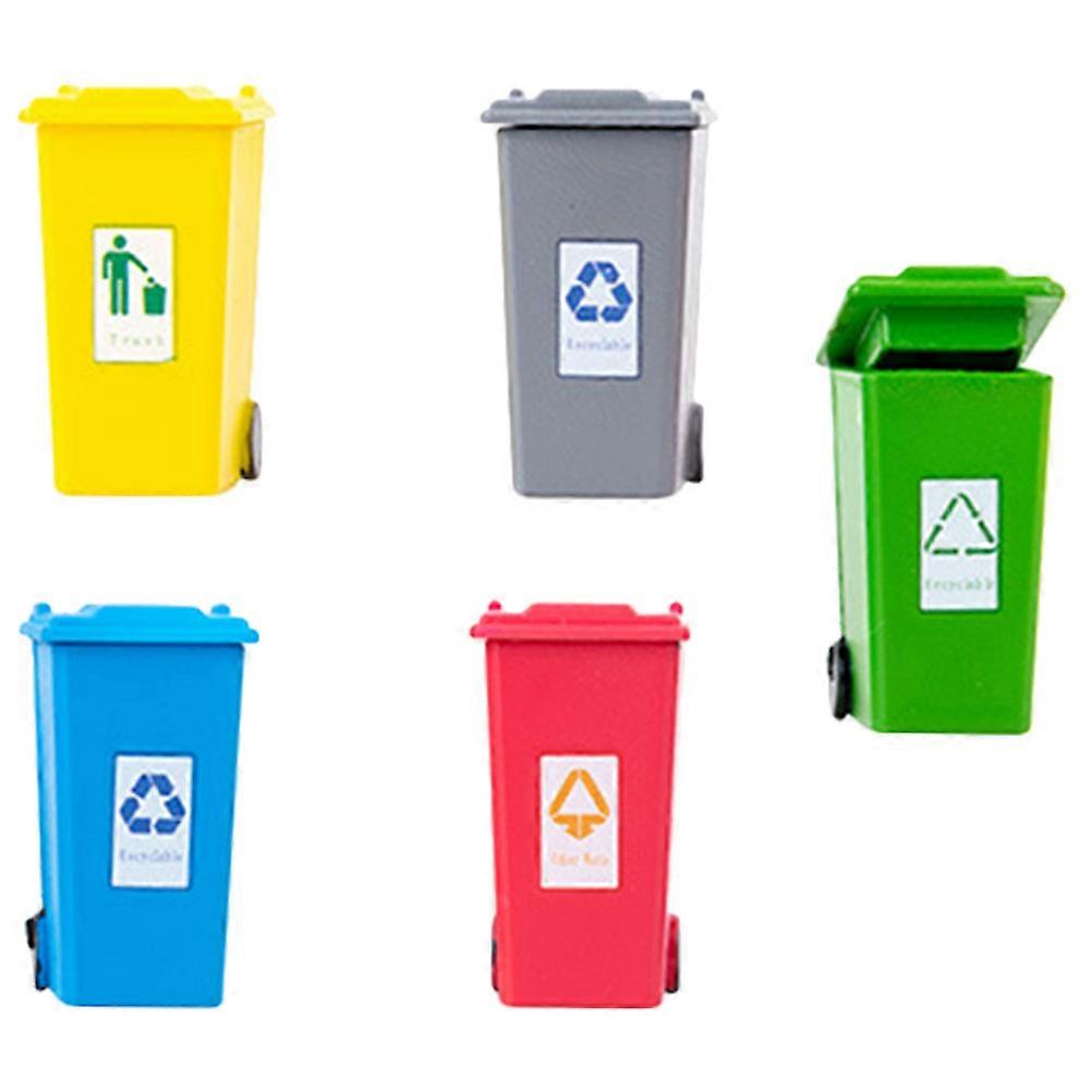Micro Landscape Sand Table Layout Decor 5Pcs Mini Trash Can Assorted Color Compact Design For Every DIY Project