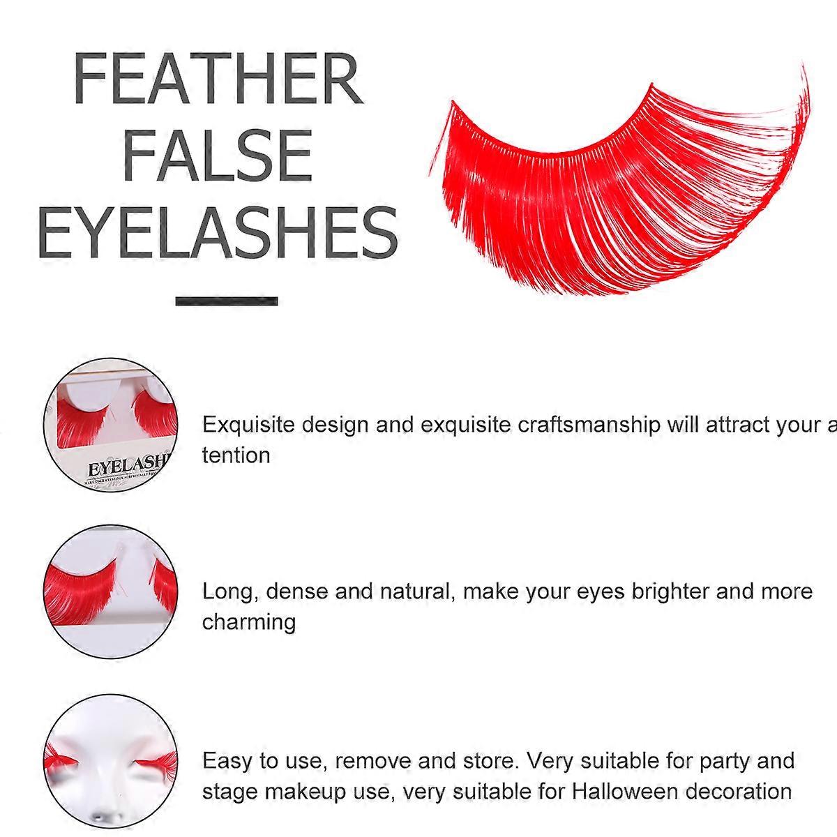 Red Artificial Fake Eyelashes for Decoration 5Pairs