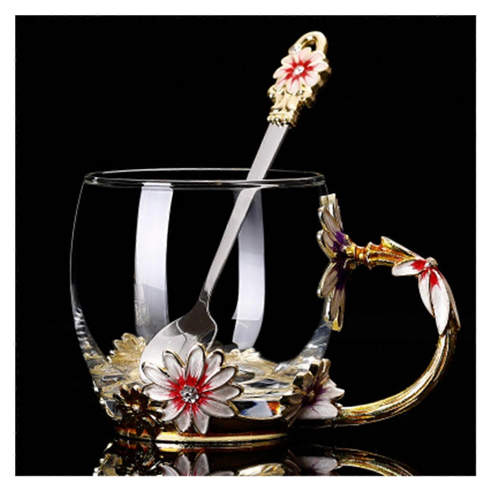 Glass Coffee Mug 320ml Crystal Clear Engraved Tea Cup Keeps Drinks Hot Cold Wedding Gift