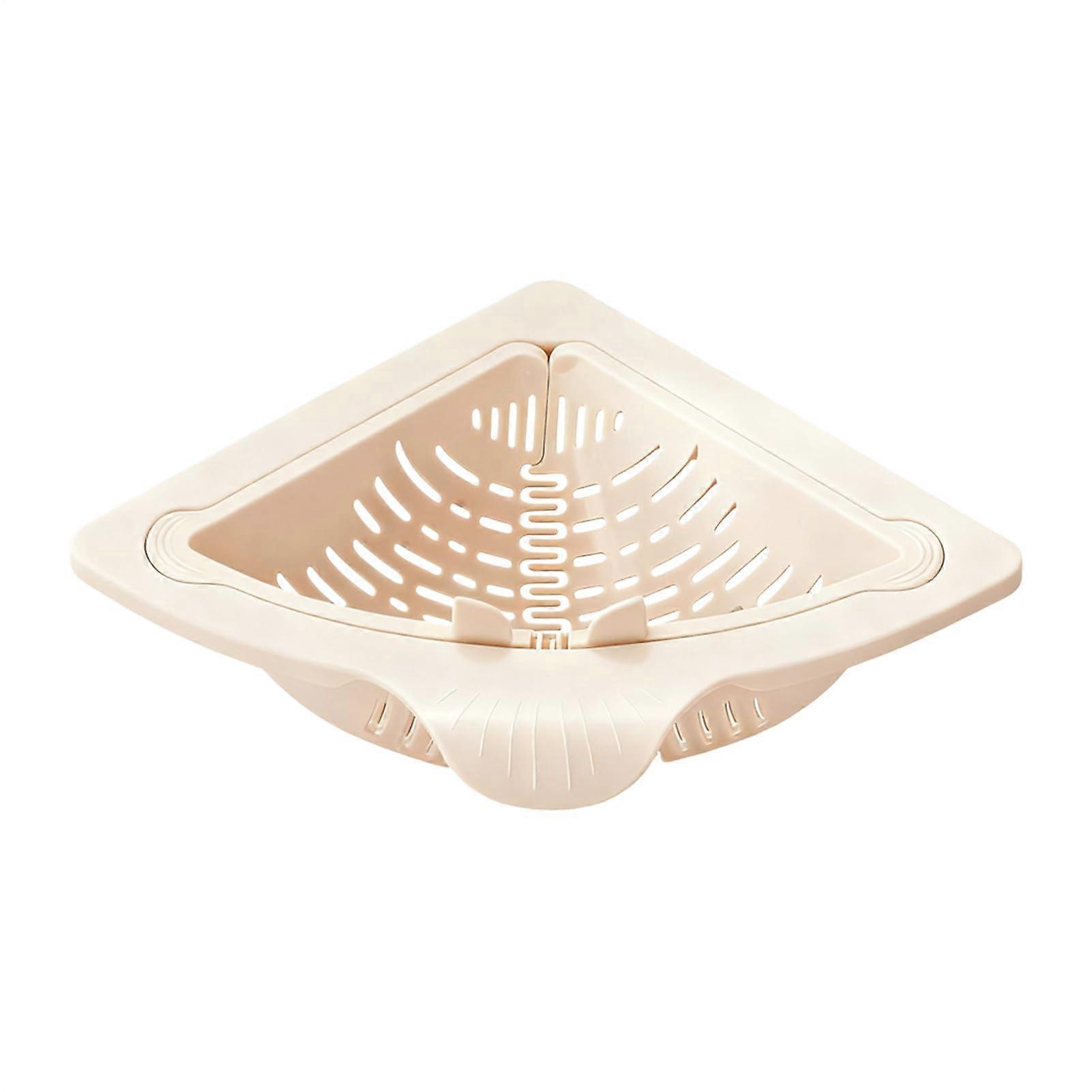 Kitchen Sink Corner Basket with Magnetic Silicone Strainer, Foldable Quick Drain Fruit Veg Organizer