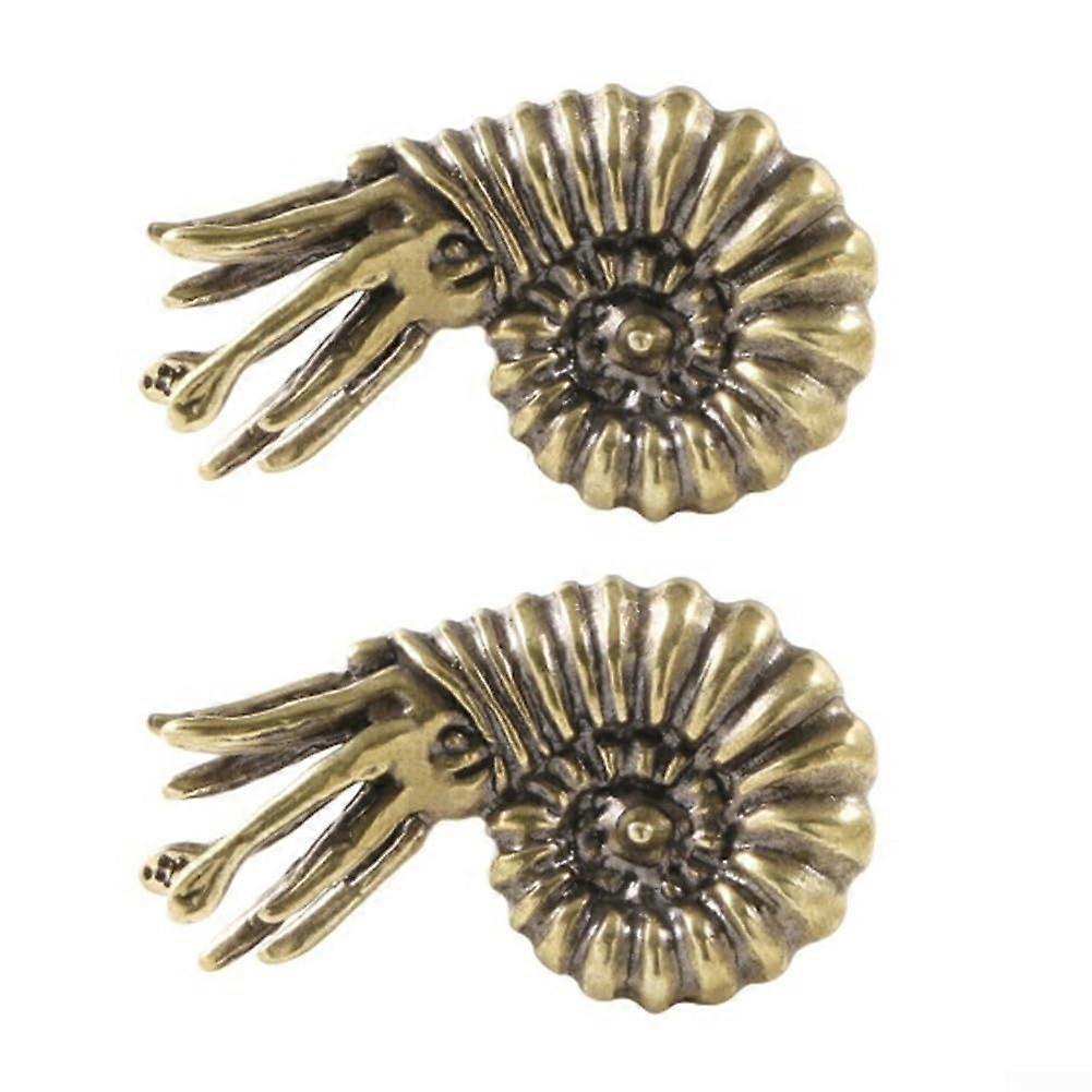 Solid Brass Ammonite Cabinet Handles Set Decorative Drawer Pulls for Kitchen Furniture Decor