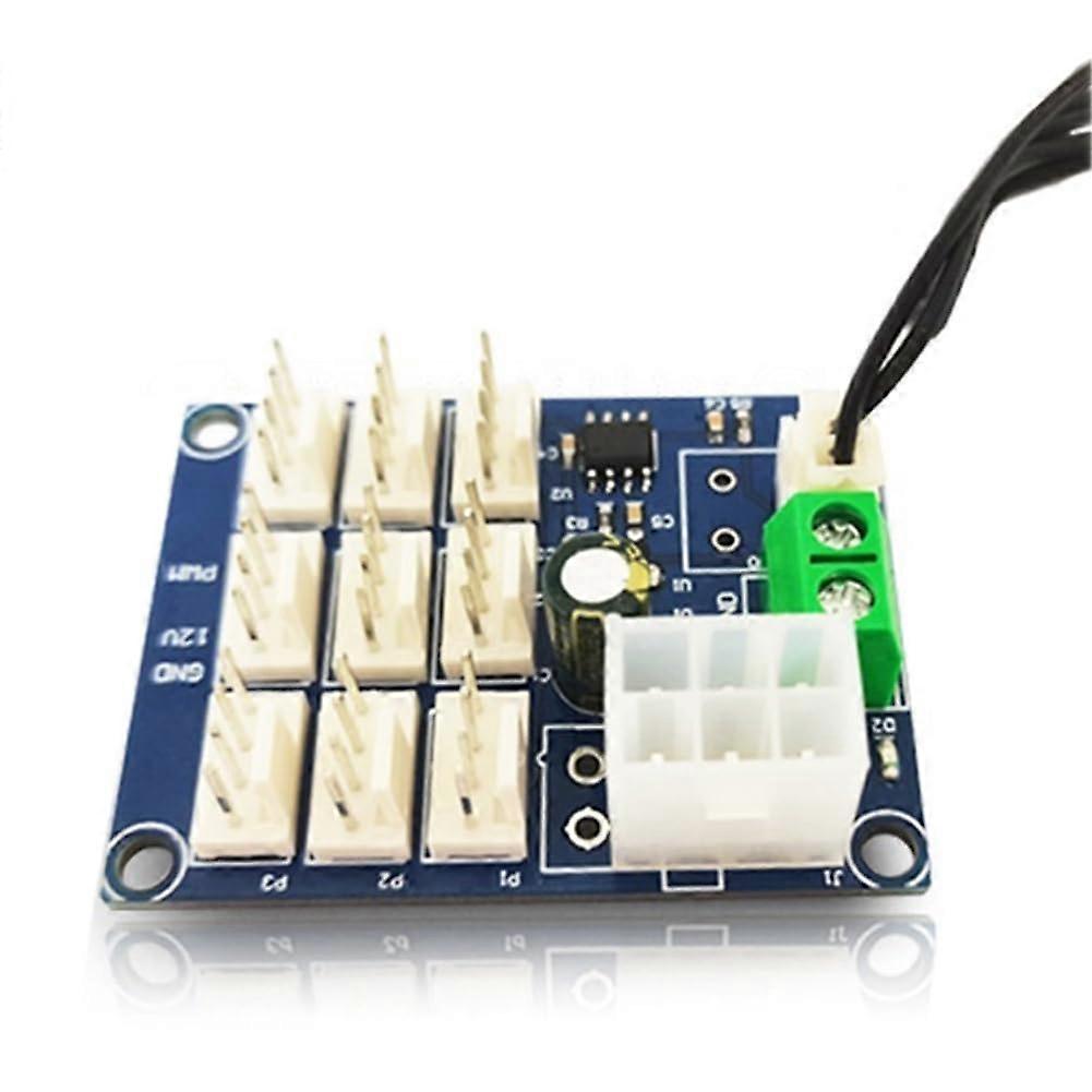 PWM Fan Speed Controller 12V with Temperature Sensor for PC Case, MultiChannel, Easy Adjustment