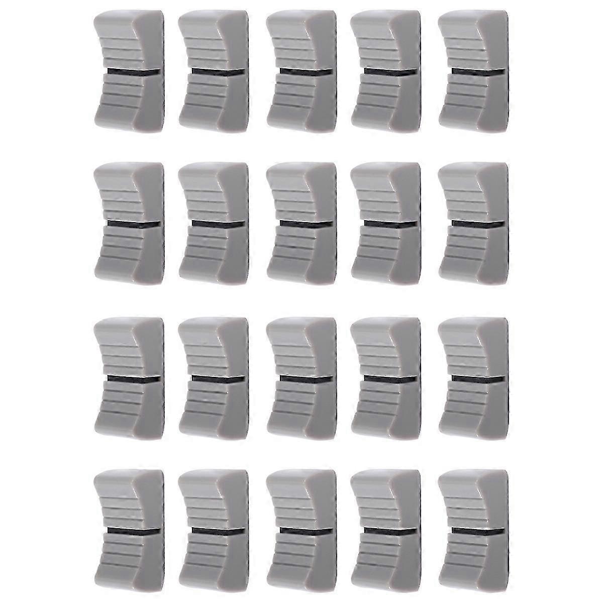 20Pcs 24mmx11mmx10mm Console Mixer Slider Fader Knobs Replacement compatible Potentiometer Gray Knob