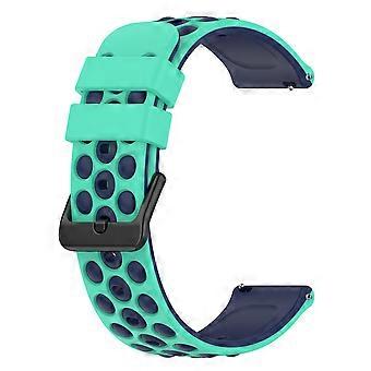 For Garmin Venu 2 Plus/Venu Sq 2 Universal 20mm Soft Silicone Watch Band Big Hole Design Double Colo