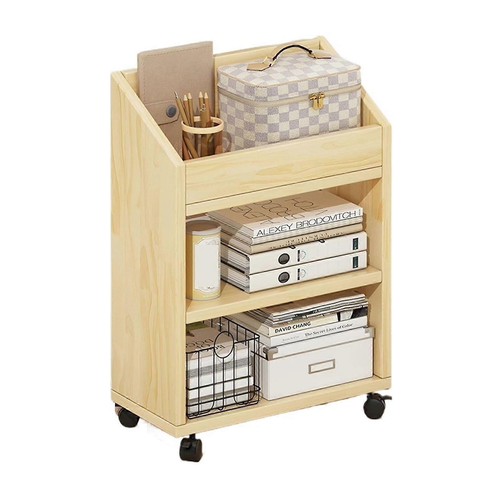 Rolling File Cabinet with Wheels, 63cm Mobile MultiLayer Under Desk Office Storage Cart