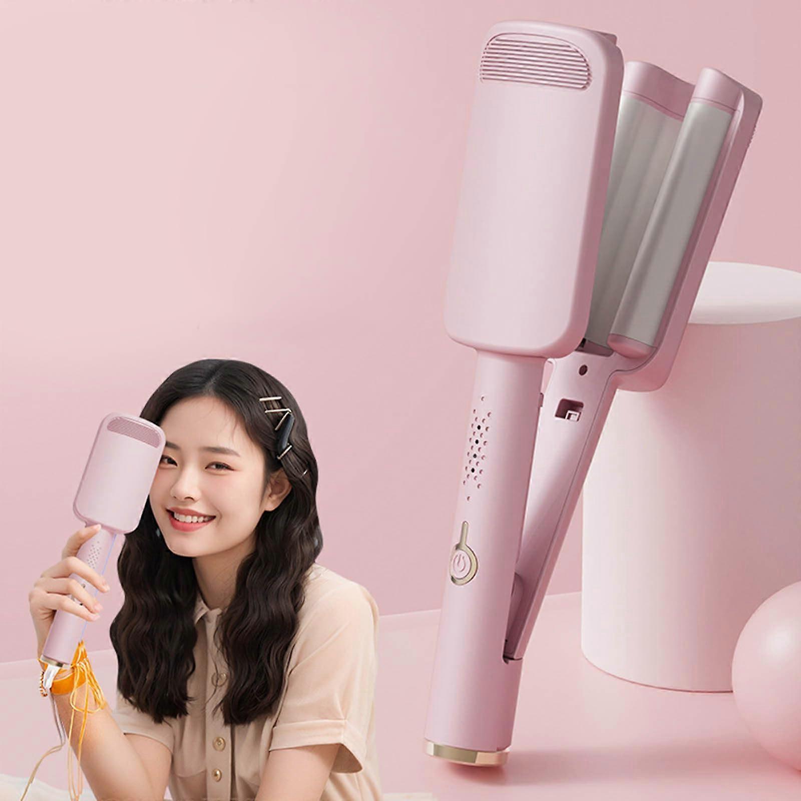 32mm Double Barrel Beach Waves Curling Iron with Fast Heat Up, Adjustable Temperature, Ceramic