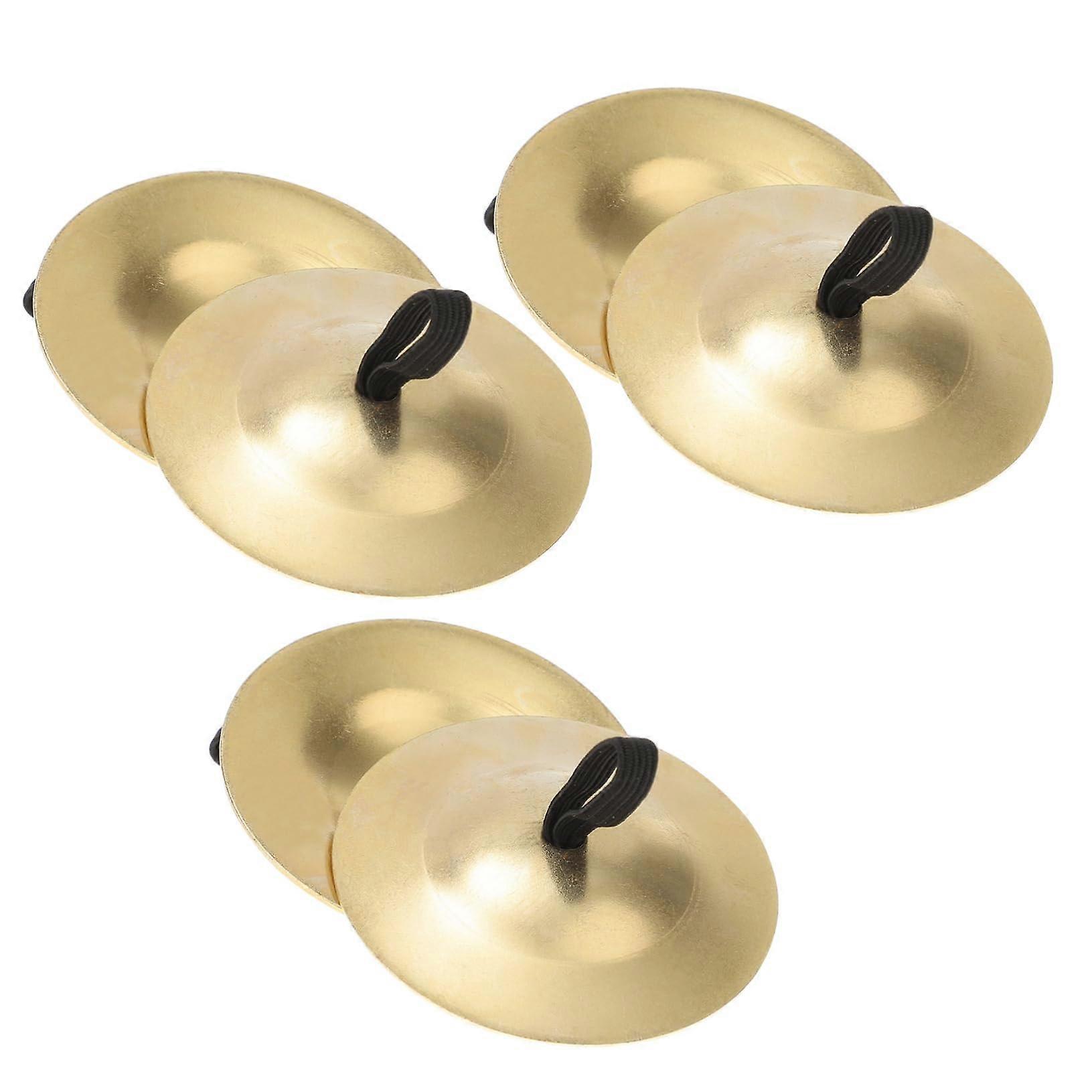 6pcs Brass Finger Cymbals for Belly Dance, Lightweight with Adjustable Elastic Loops