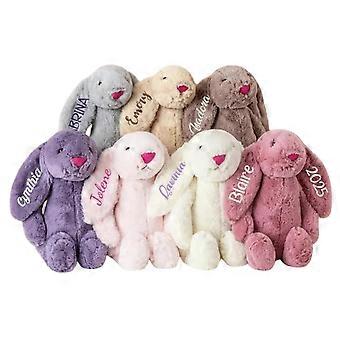 Bunny Plush for Newborn Girls  Custom Embroidered Stuffed Animal Easter Gift for Kids, 2 Sizes